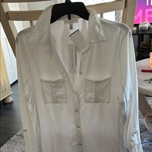 Women's White Button Down Shirt